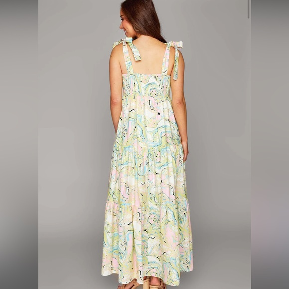 Buddy Love ARLENE TIE-SHOULDER MAXI DRESS - CITRON MARBLE - Picture 2 of 3